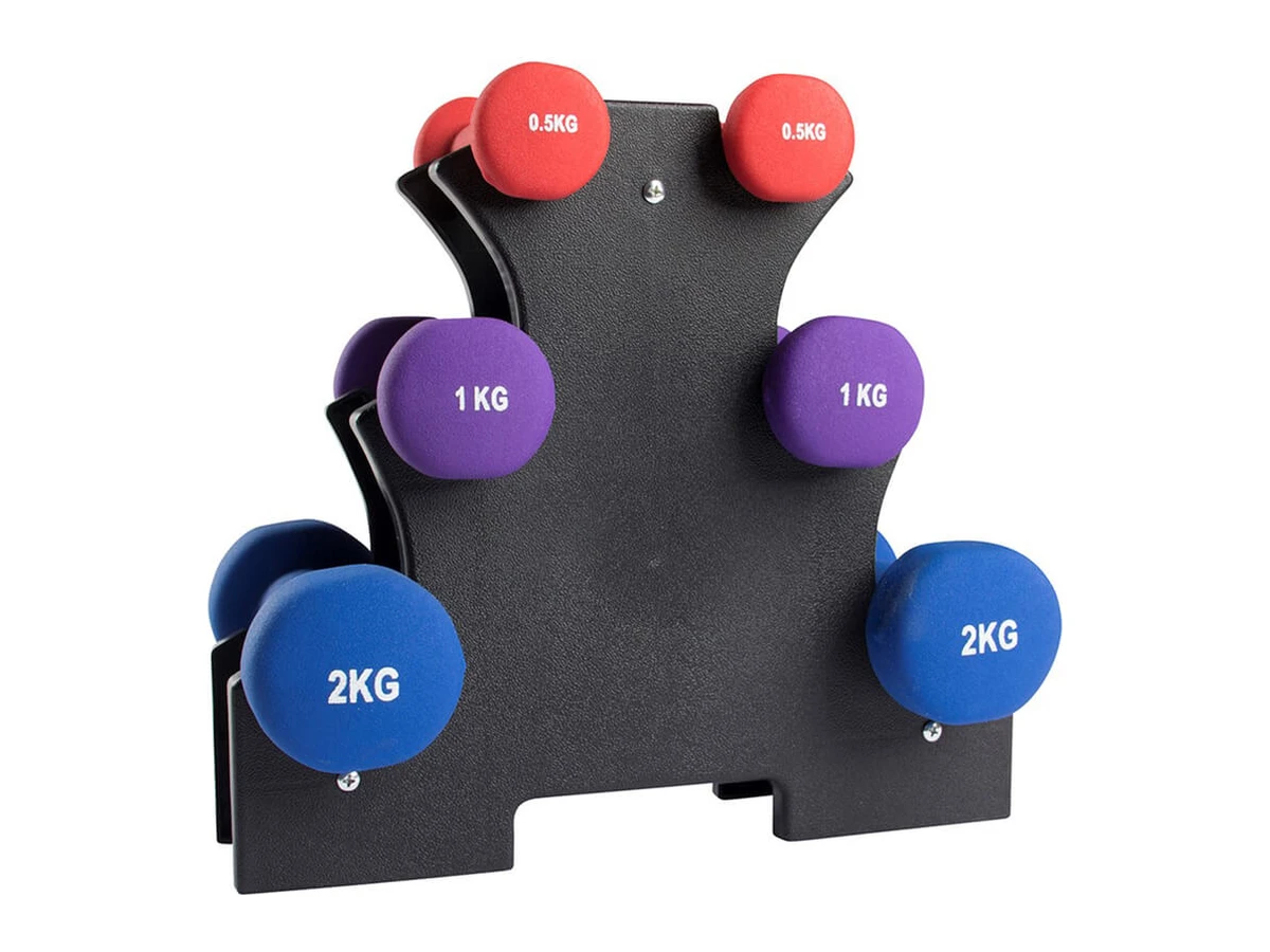 VirtuFit Neoprene Dumbbell Set + Holder