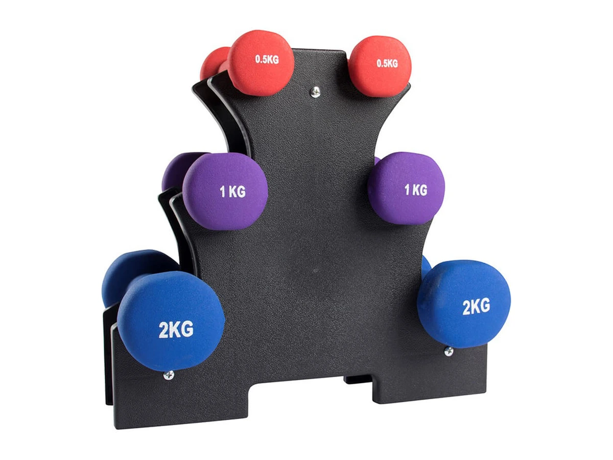 VirtuFit Neoprene Dumbbell Set + Holder